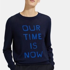 Theory “Our Time Is Now” cashmere silk blend sweater